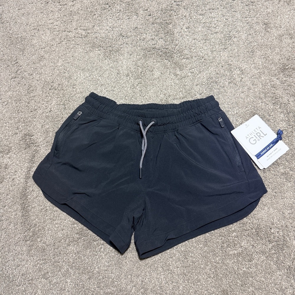 Athleta Girl All Play 3" Short Black Activewear Running Shorts Size L 12 NWT
